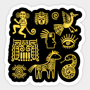 Aztec ancient animal symbol Sticker